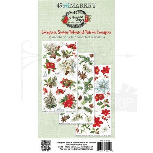 Rub-On transfer 15x30cm Evergreen Season Botanical 3 arkusze ES-28492 49 And Market