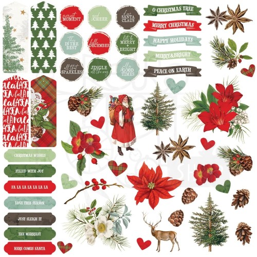 Ozdoby tekturowe Die-cuts Evergreen Season Chipboard Set 60szt ES-28546 49 And Market