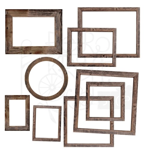 Ozdoby tekturowe ramki Evergreen Season Chipboard Frames 9szt ES-28560 49 And Market