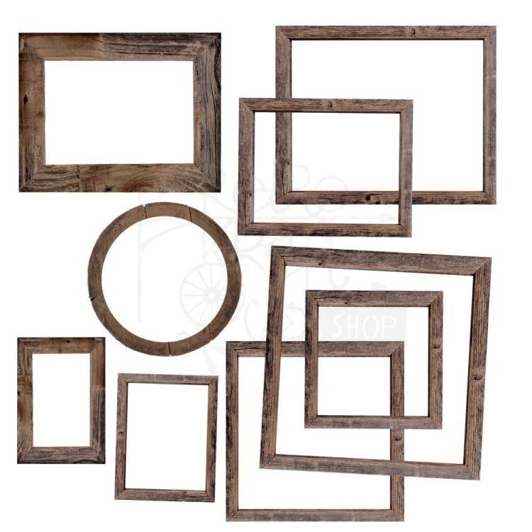 Ozdoby tekturowe ramki Evergreen Season Chipboard Frames 9szt ES-28560 49 And Market