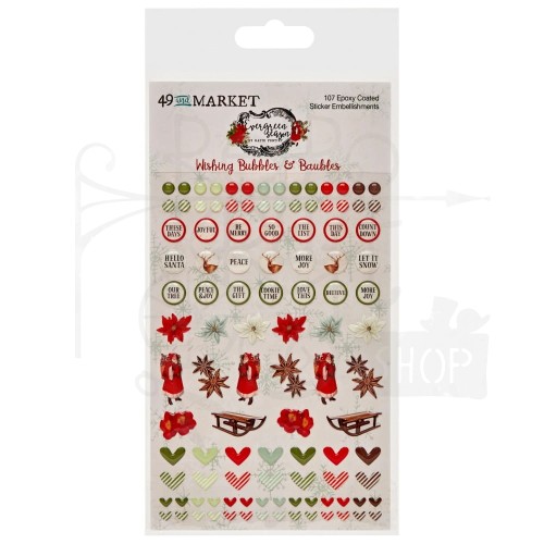 Naklejki epoksydowe Evergreen Season Wishing Bubbles and Baubles 107szt ES-28584 49 And Market