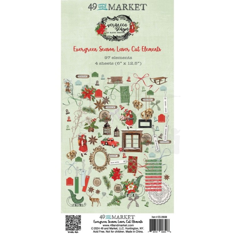 Ozdoby papierowe Die-cuts Evergreen Season Elements 97szt ES-28508 49 And Market