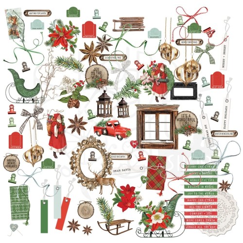 Ozdoby papierowe Die-cuts Evergreen Season Elements 97szt ES-28508 49 And Market