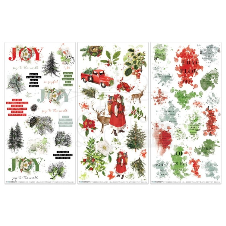 Rub-On transfer 15x30cm Evergreen Season Essentials 3 arkusze ES-28485 49 And Market