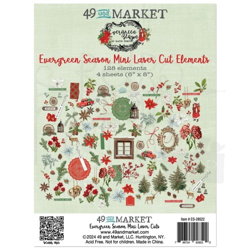 Ozdoby papierowe Die-cuts Evergreen Season Elements Mini 128szt ES-28522 49 And Market