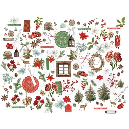 Ozdoby papierowe Die-cuts Evergreen Season Elements Mini 128szt ES-28522 49 And Market
