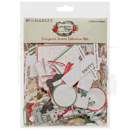 Ozdoby papierowe Evergreen Season Ephemera Bits 119szt ES-28461 49 And Market
