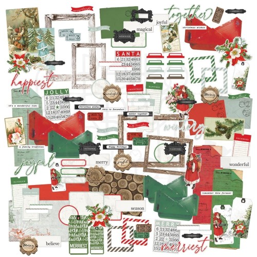 Ozdoby papierowe Evergreen Season Ephemera Bits 119szt ES-28461 49 And Market