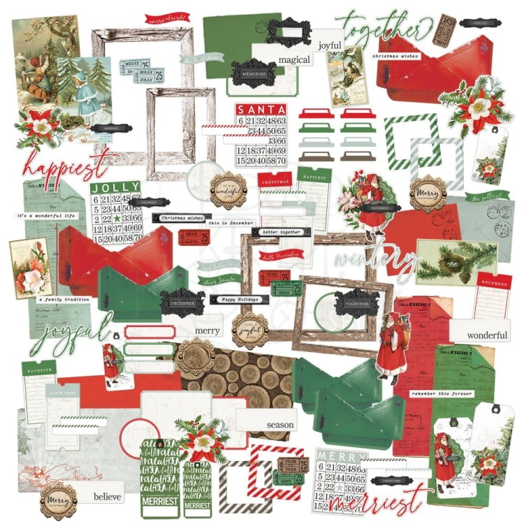 Ozdoby papierowe Evergreen Season Ephemera Bits 119szt ES-28461 49 And Market