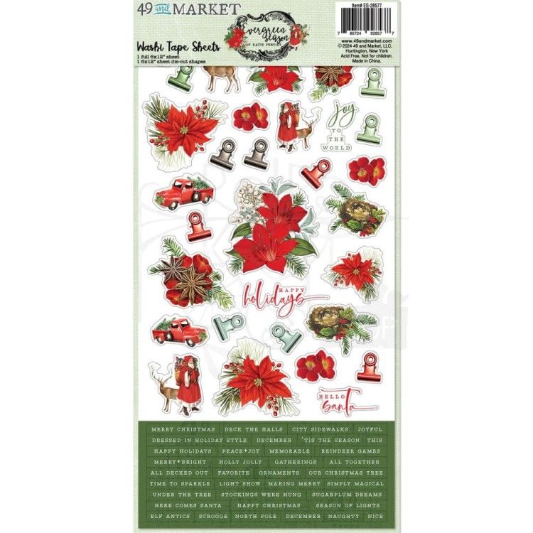 Washi Tape Evergreen Season 2 arkusze ES-28577 49 And Market