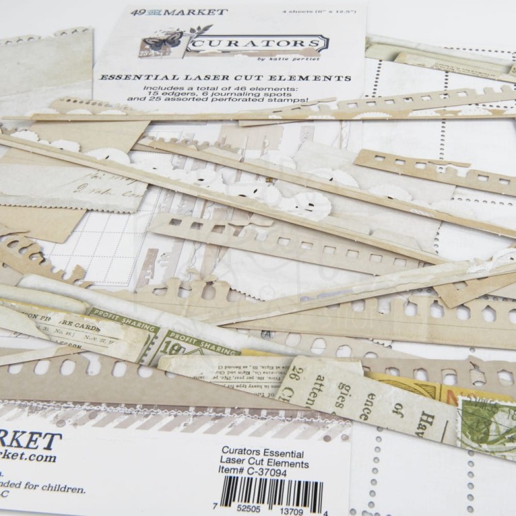 Ozdoby papierowe Die-cuts Curators Essential 46 elementów C-37094 49 And Market
