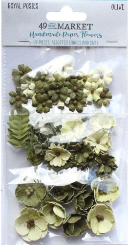 Kwiaty kwiatki papierowe Royal Posies Olive 49szt RP-34093 49 And Market
