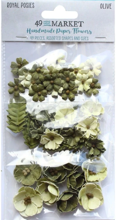 Kwiaty kwiatki papierowe Royal Posies Olive 49szt RP-34093 49 And Market