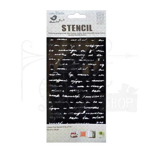 Szablon maska 10x18 Script Design Pismo CR65247 Little Birdie