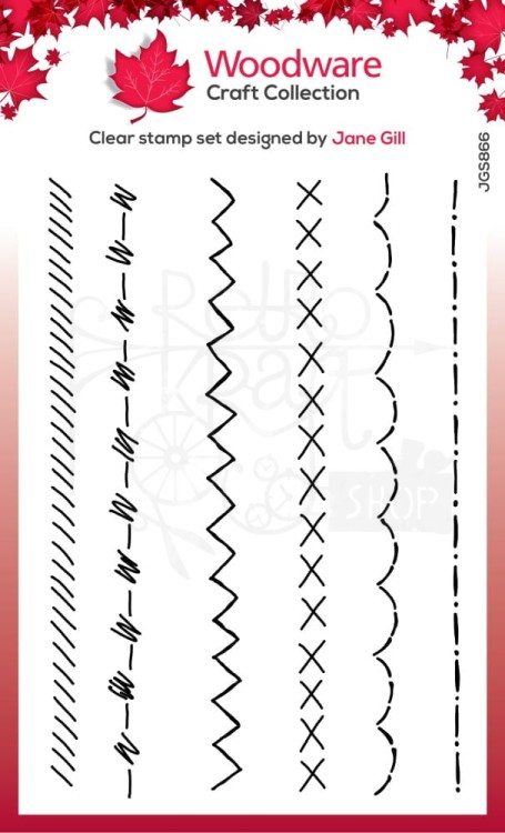 Stempel akrylowy Singles Doodle Stitches JGS866 Woodware Craft Collection