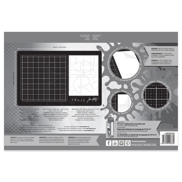Mata szklana prawa Tim Holtz Travel Glass Media Mat 2633EUS Tonic Studios