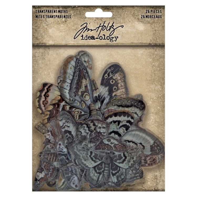 Ozdoby foliowe Idea-Ology Transparent Moths TH94403 Tim Holtz