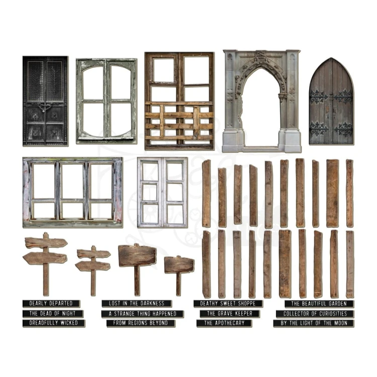 Ozdoby tekturowe Idea-Ology Baseboards Halloween TH94390 Tim Holtz