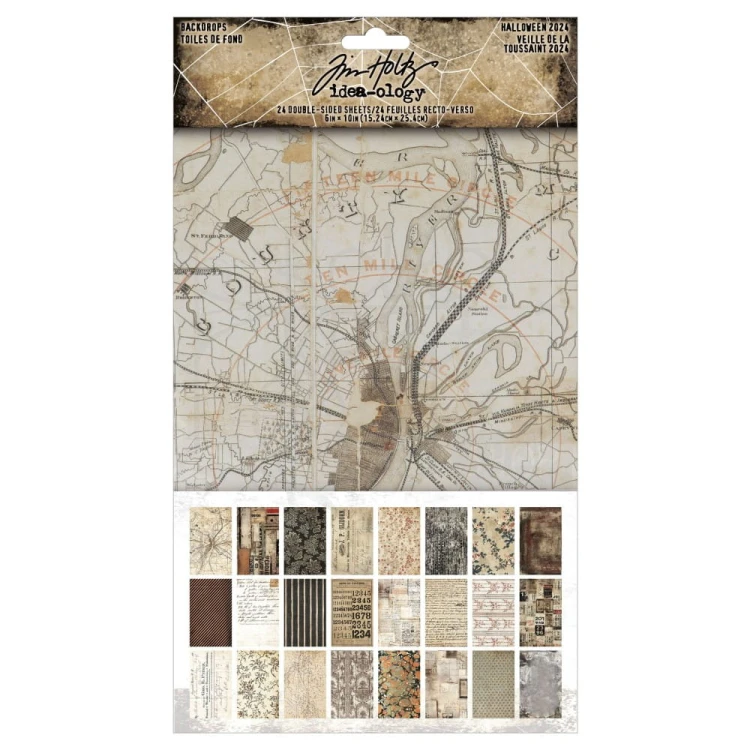 Ozdoby papierowe Idea-Ology Backdrops Halloween TH94389 Tim Holtz