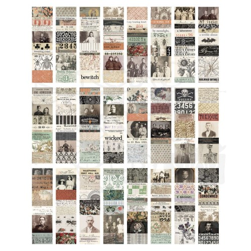 Ozdoby papierowe paski Idea-ology Large Collage Strips Halloween TH94394 Tim Holtz