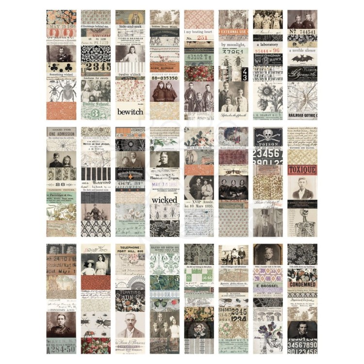 Ozdoby papierowe paski Idea-ology Large Collage Strips Halloween TH94394 Tim Holtz