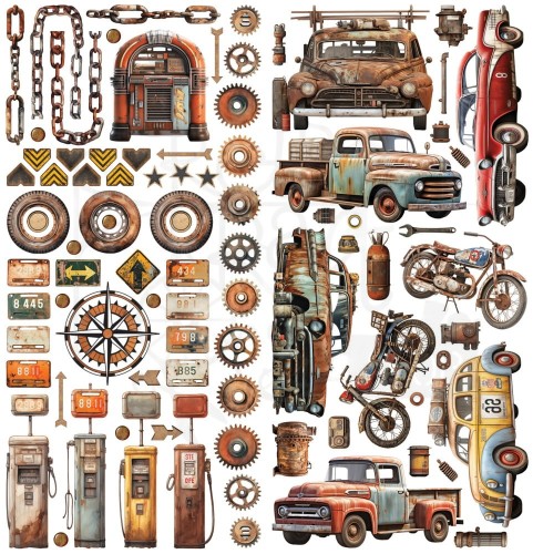 Ozdoby papierowe Die-cuts Rust And Revs Elements RAR-29116 49 And Market