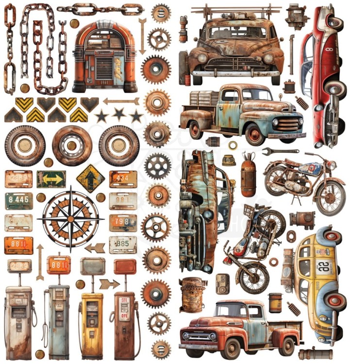 Ozdoby papierowe Die-cuts Rust And Revs Elements RAR-29116 49 And Market