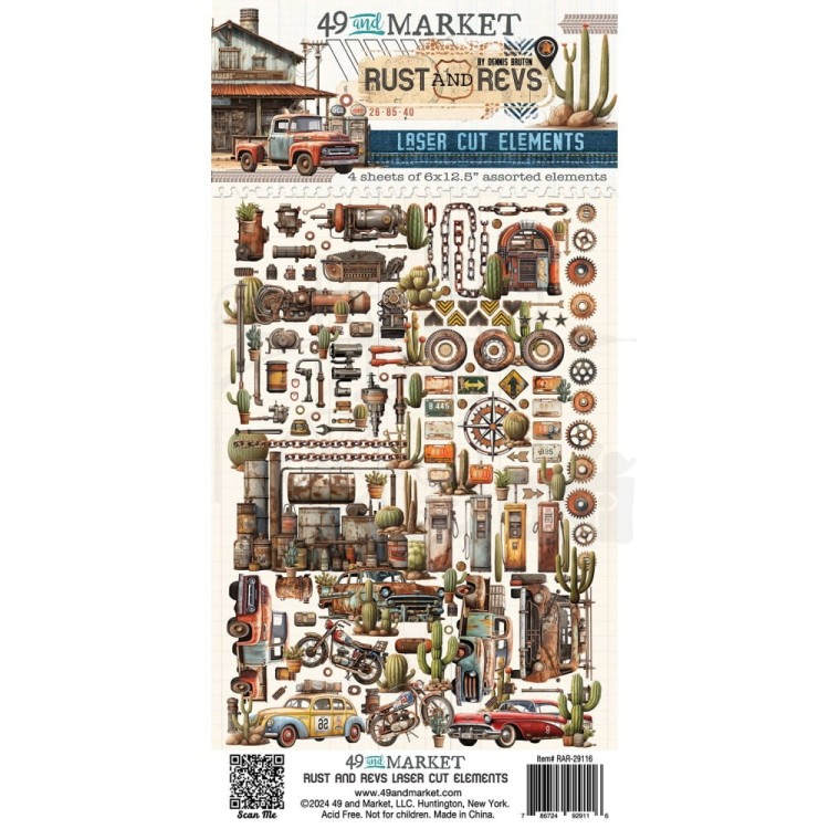 Ozdoby papierowe Die-cuts Rust And Revs Elements RAR-29116 49 And Market