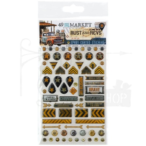 Naklejki epoksydowe Rust And Revs Epoxy Coated Stickers 73szt RAR-29147 49 And Market