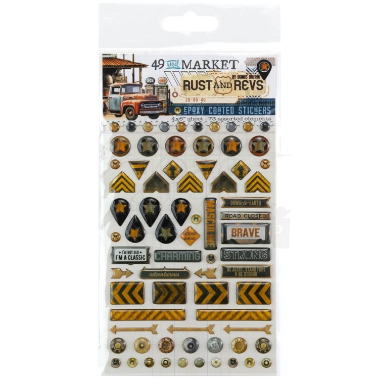Naklejki epoksydowe Rust And Revs Epoxy Coated Stickers 73szt RAR-29147 49 And Market
