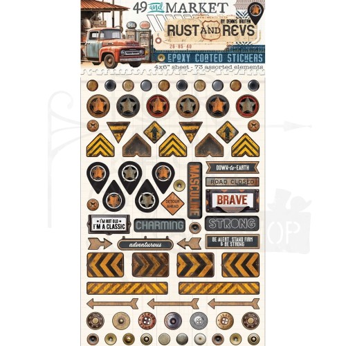 Naklejki epoksydowe Rust And Revs Epoxy Coated Stickers 73szt RAR-29147 49 And Market