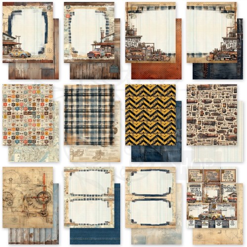 Zestaw papierów do scrapbookingu 15x20 Rust And Revs 24 arkusze RAR-28997 49 And Market