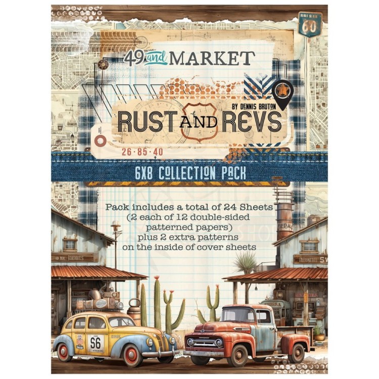 Zestaw papierów do scrapbookingu 15x20 Rust And Revs 24 arkusze RAR-28997 49 And Market