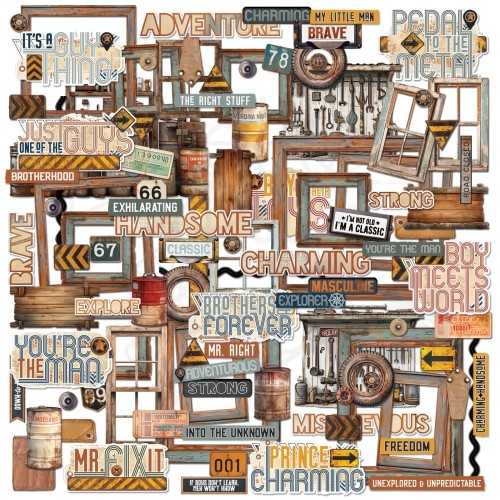 Ozdoby papierowe Die-cuts Rust And Revs Elements 99szt RAR-29123 49 And Market