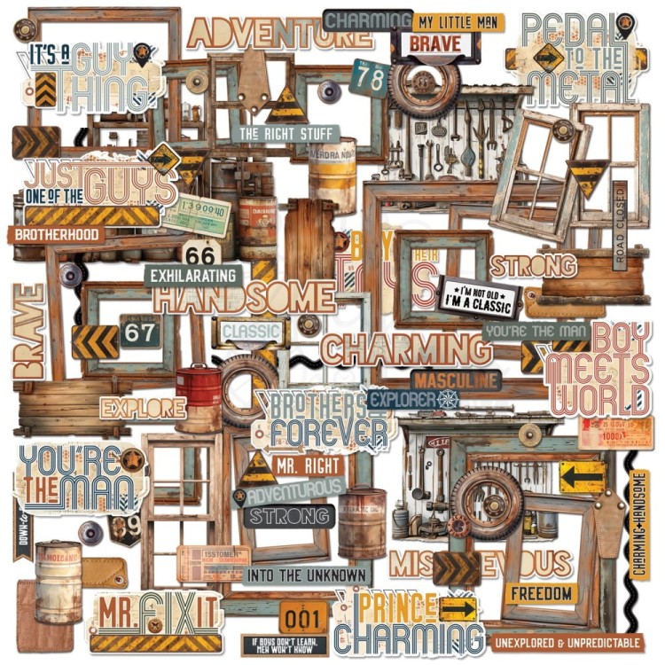 Ozdoby papierowe Die-cuts Rust And Revs Elements 99szt RAR-29123 49 And Market