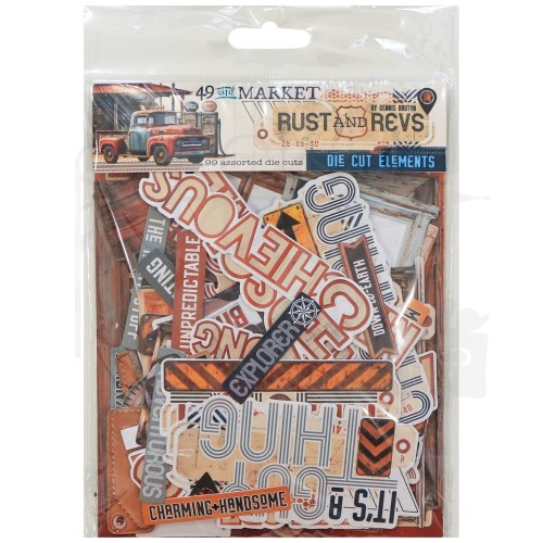 Ozdoby papierowe Die-cuts Rust And Revs Elements 99szt RAR-29123 49 And Market