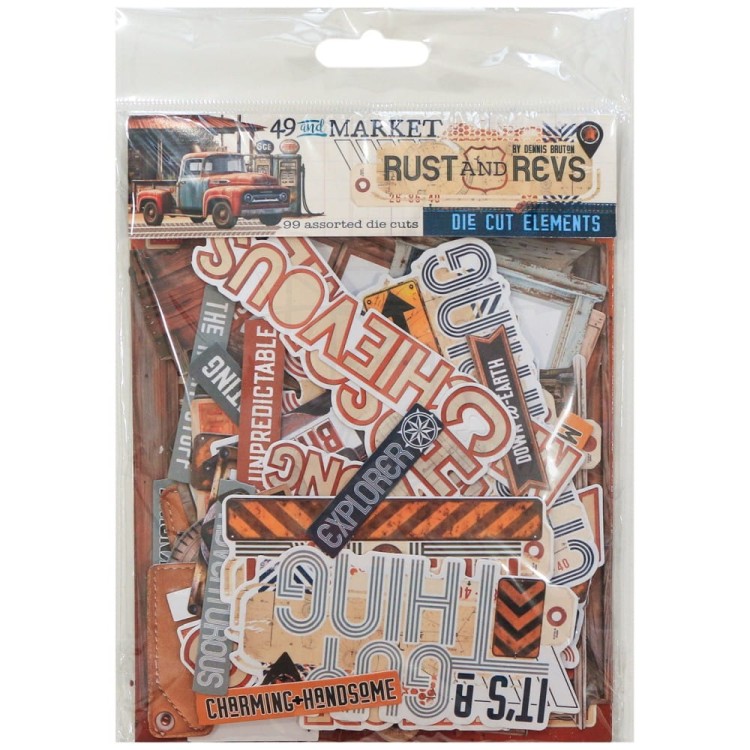 Ozdoby papierowe Die-cuts Rust And Revs Elements 99szt RAR-29123 49 And Market
