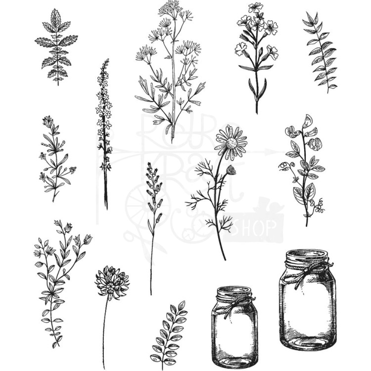 Stempel gumowy kauczukowy Flower Jar CMS297 Tim Holtz Stampers Anonymous