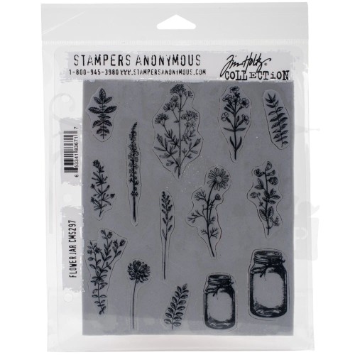 Stempel gumowy kauczukowy Flower Jar CMS297 Tim Holtz Stampers Anonymous