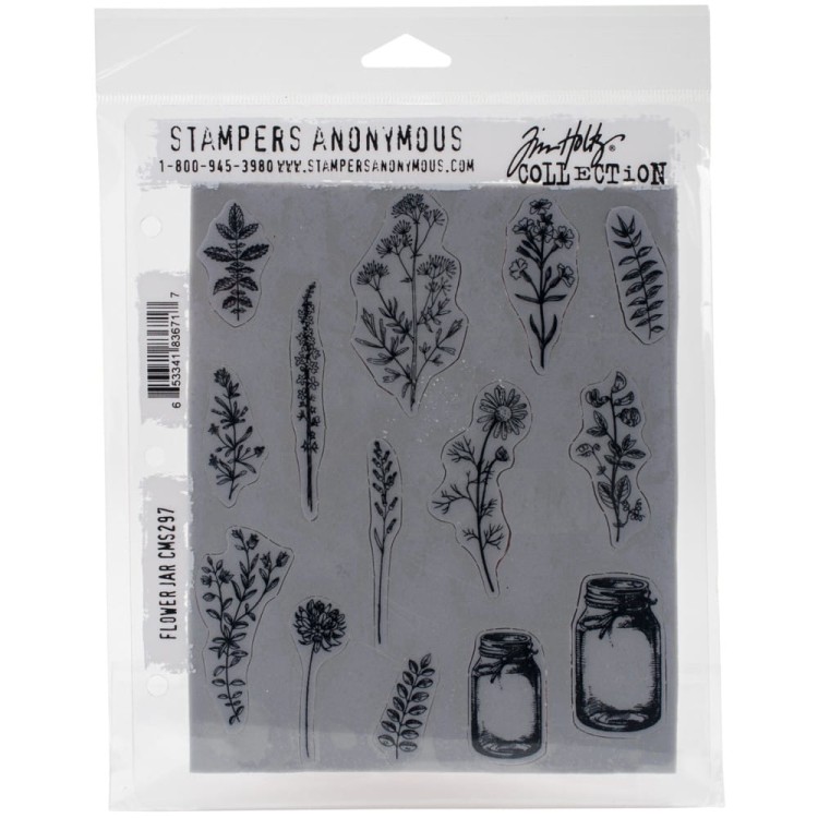 Stempel gumowy kauczukowy Flower Jar CMS297 Tim Holtz Stampers Anonymous