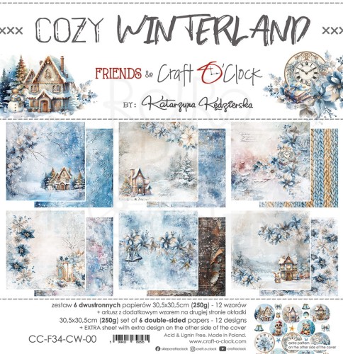 Zestaw papierów do scrapbookingu 30x30 Cozy Winterland CC-F34-CW-13-00 Craft O'Clock