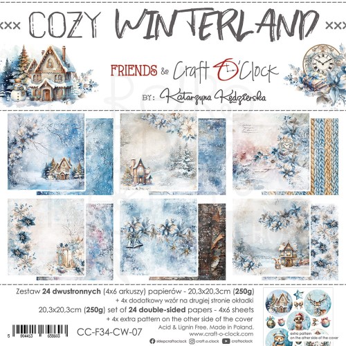 Zestaw papierów do scrapbookingu 20x20 Cozy Winterland CC-F34-CW-13-07 Craft O'Clock