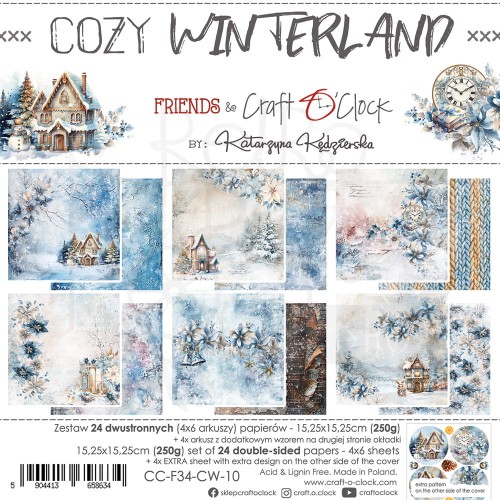 Zestaw papierów do scrapbookingu 15x15 Cozy Winterland CC-F34-CW-13-10 Craft O'Clock
