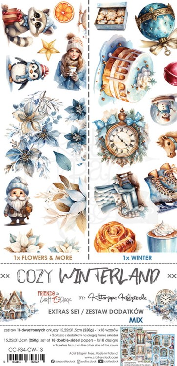 Zestaw dodatków 15x30 Cozy Winterland Mix CC-F34-CW-13-13 Craft O'Clock