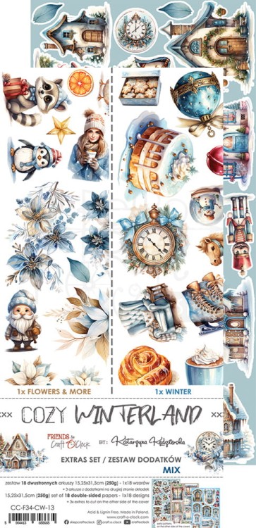 Zestaw dodatków 15x30 Cozy Winterland Mix CC-F34-CW-13-13 Craft O'Clock