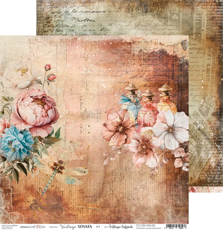 Zestaw papierów do scrapbookingu 30x30 Vintage Sonata CC-F35-VSN-00 Craft O'Clock