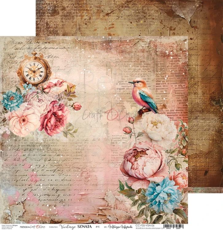 Zestaw papierów do scrapbookingu 30x30 Vintage Sonata CC-F35-VSN-00 Craft O'Clock