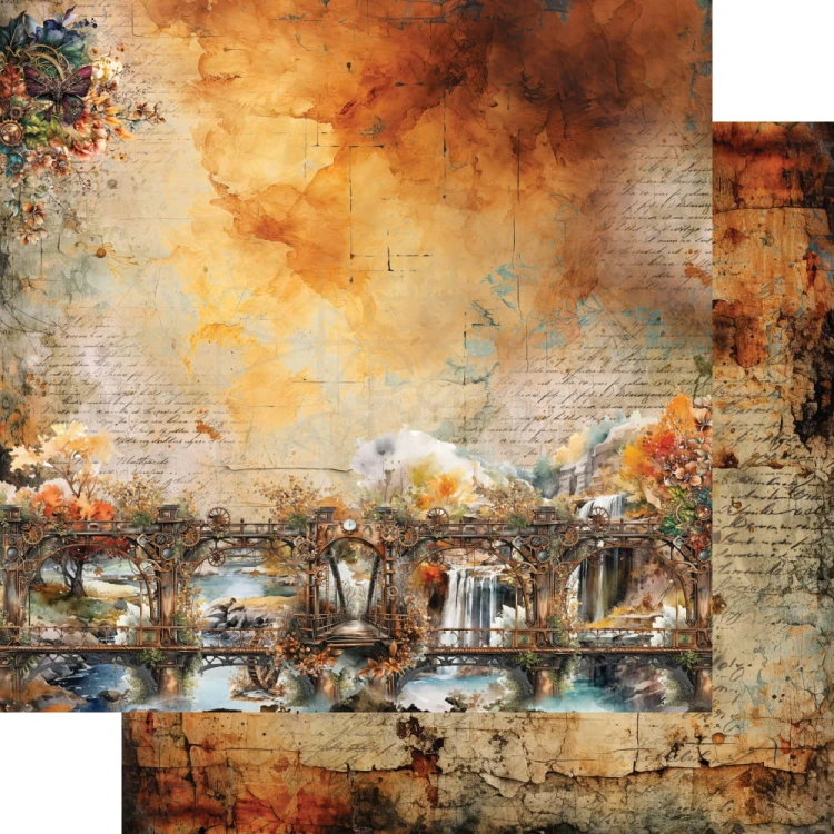 Zestaw papierów do scrapbookingu 30x30 Steampunk Time AA-ST-07 Alchemy of Art