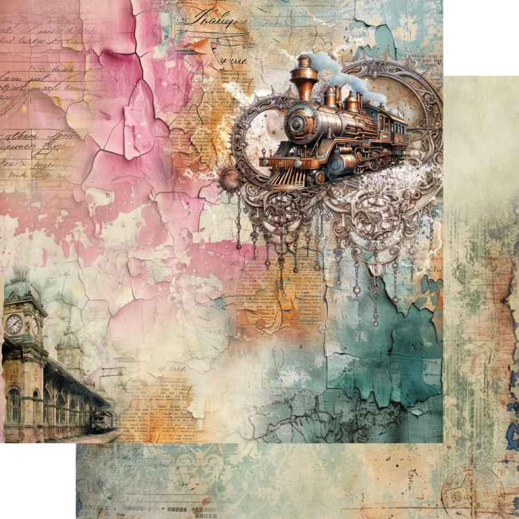 Zestaw papierów do scrapbookingu 30x30 Steampunk Time AA-ST-07 Alchemy of Art