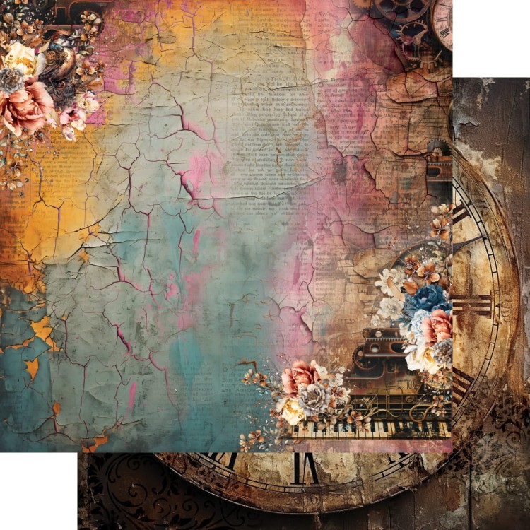 Zestaw papierów do scrapbookingu 20x20 Steampunk Time AA-ST-08 Alchemy of Art